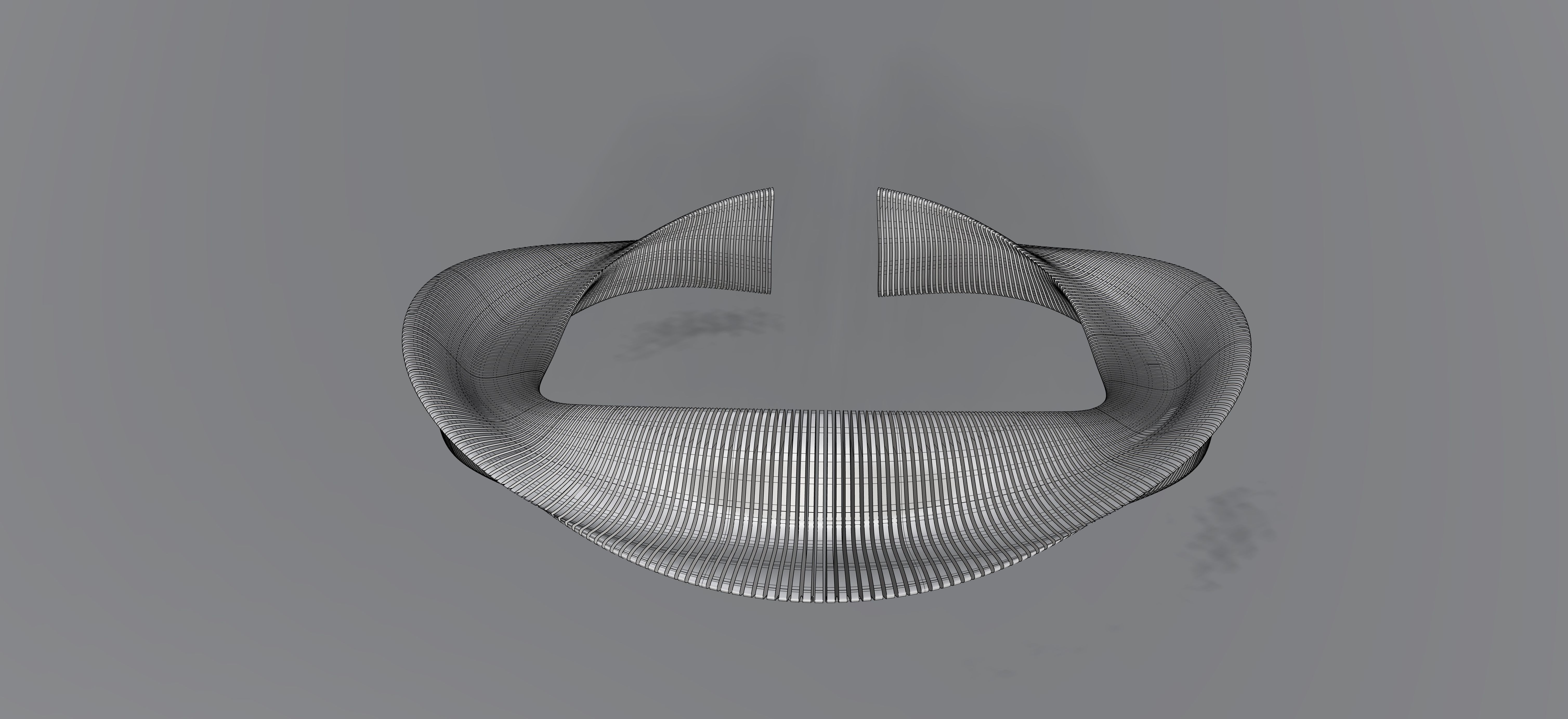 Parametric Tree Bench Seat 3D model_12