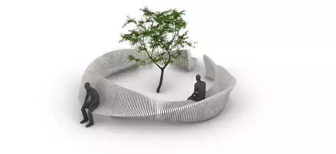 Parametric Tree Bench Seat 3D model