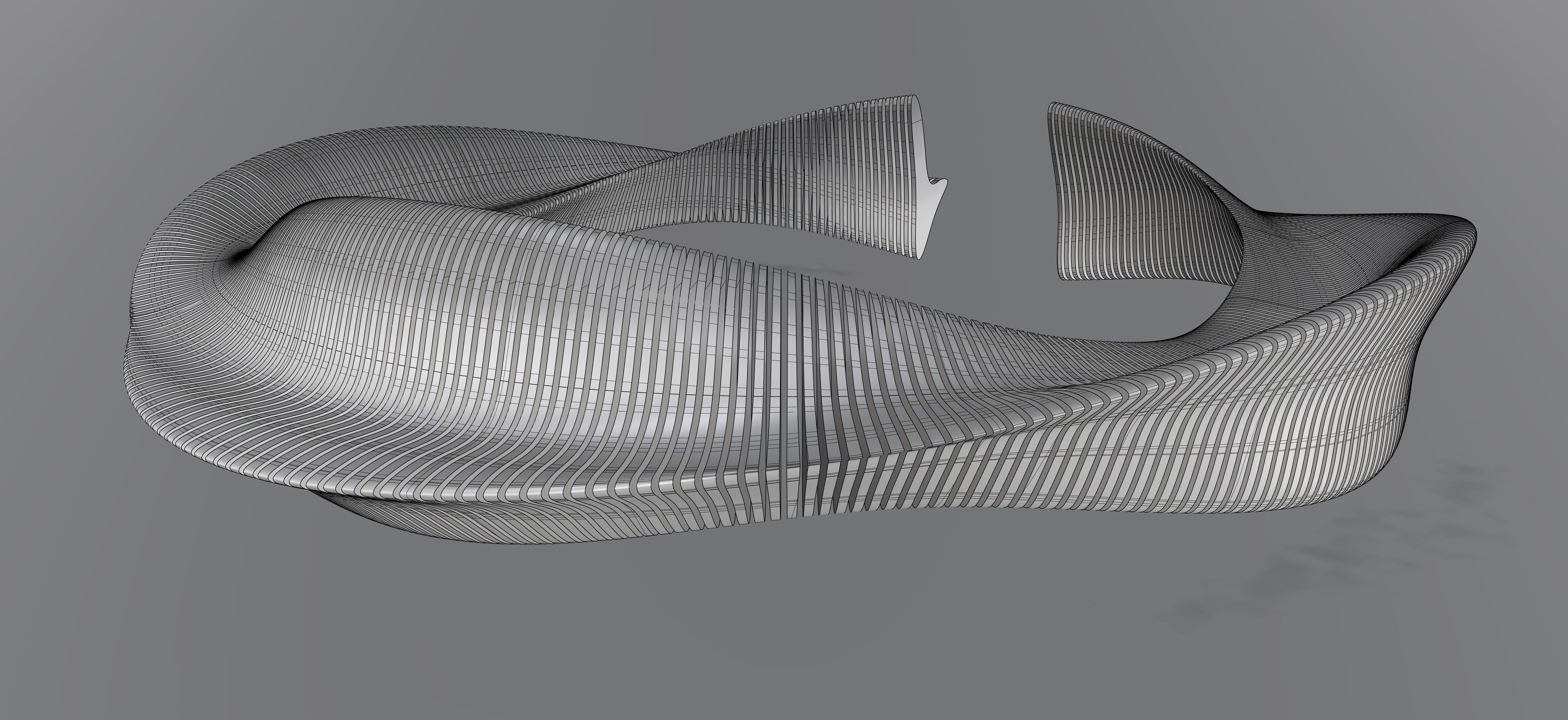 Parametric Tree Bench Seat 3D model_13