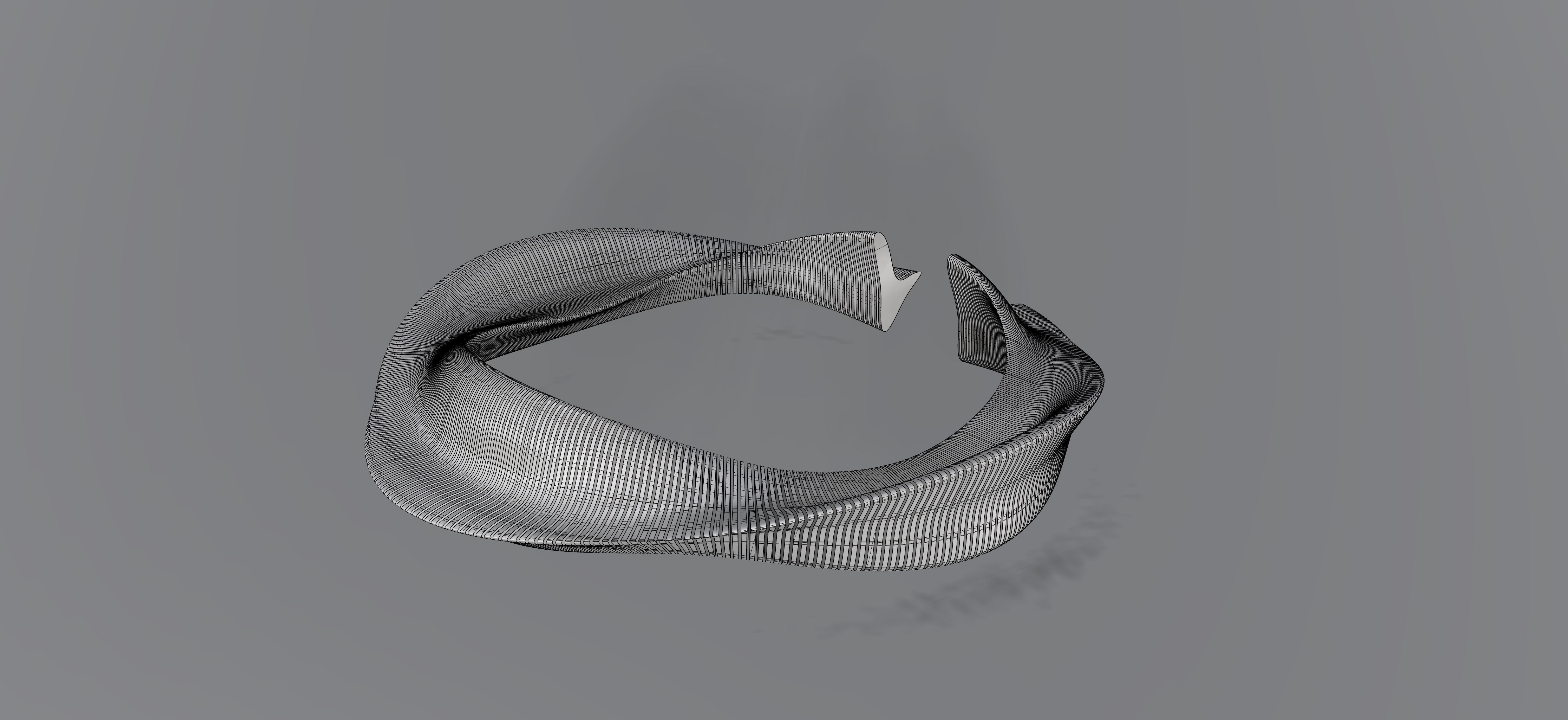 Parametric Tree Bench Seat 3D model_10