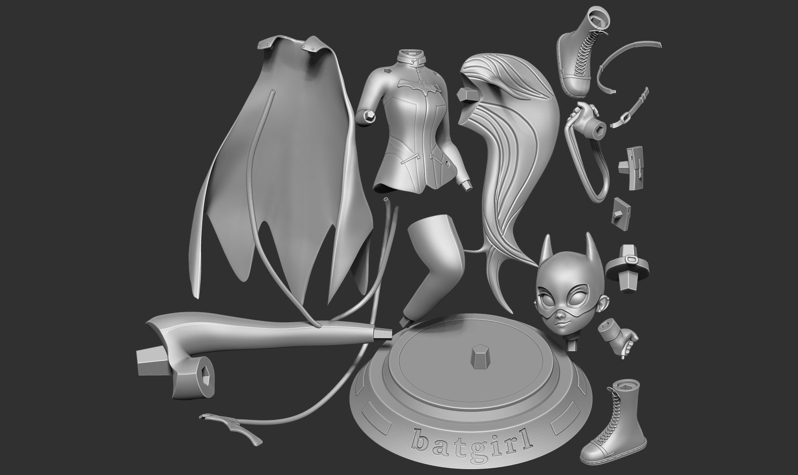 Bat girl 3D print model_2