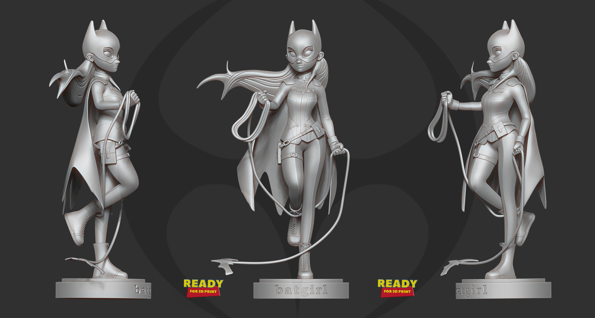 Bat girl 3D print model_4