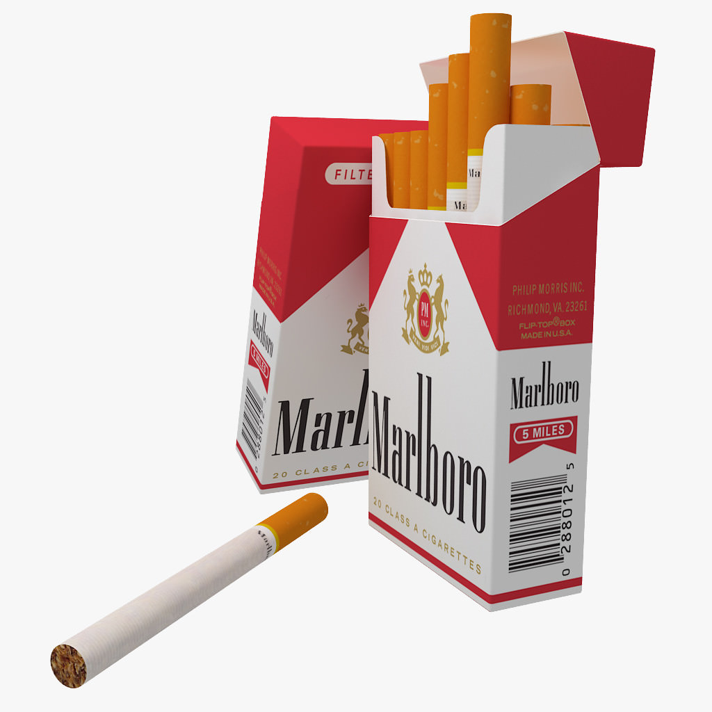 Marlboro cigarette pack v2 3D model_1