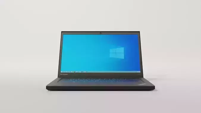 laptop with light Low-poly 3D model