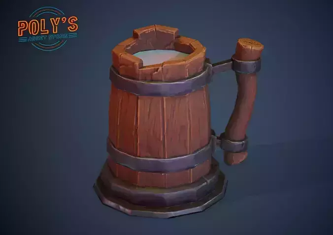 Beer Mug - Low Poly Stylized 