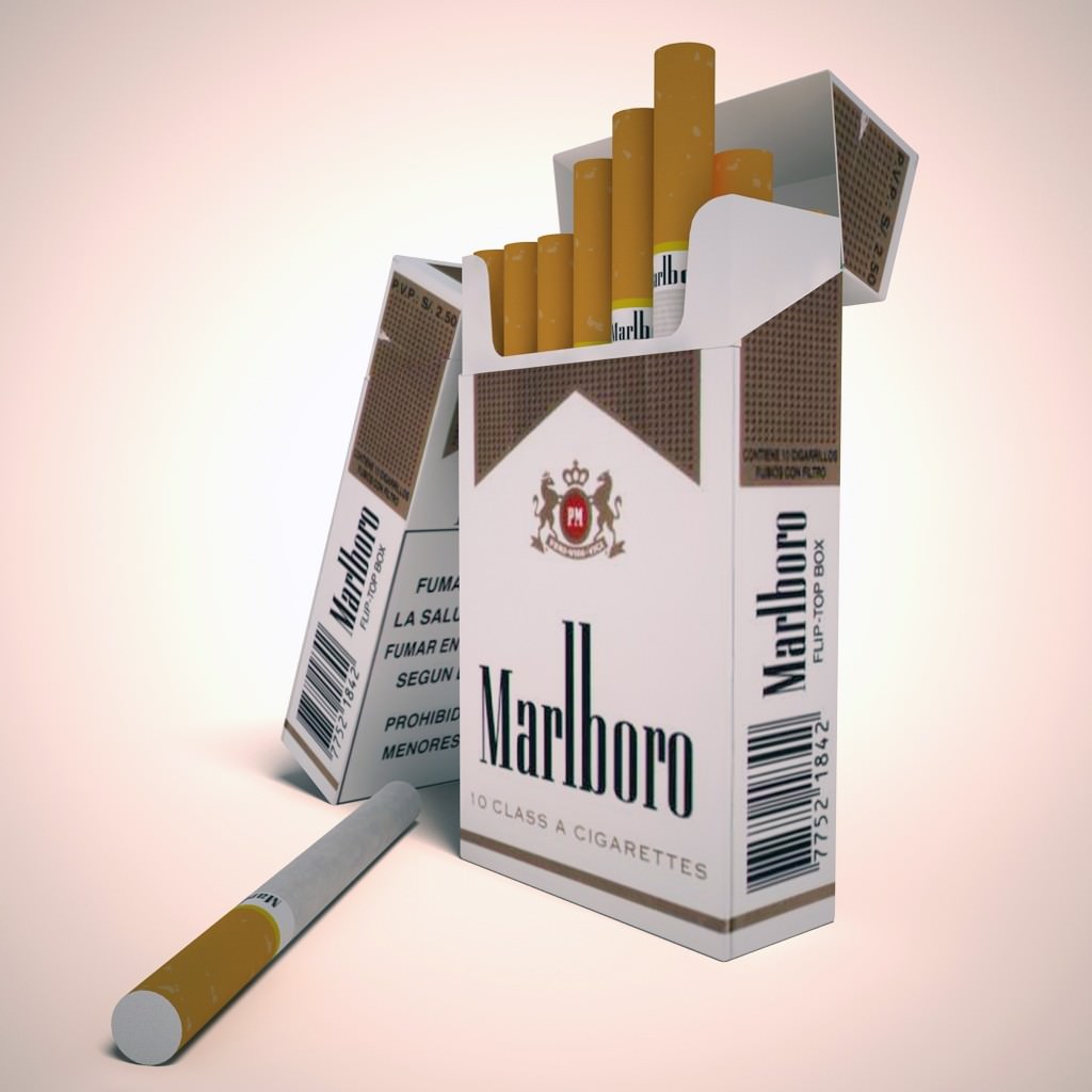 lights cigarette Marlboro lights cigarette pack 3D model