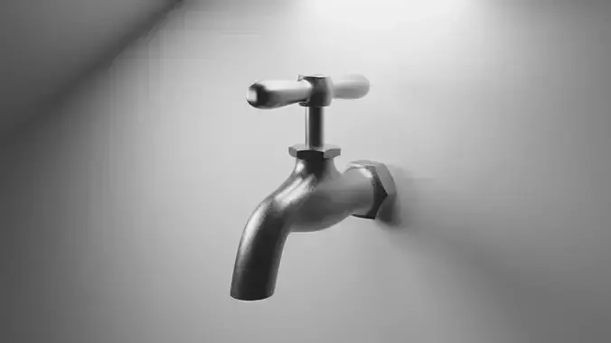 Tap model faucet on wall