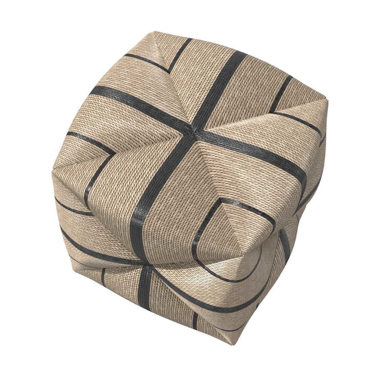 Palecek Fritz Rope Square Ottoman 3D model_3