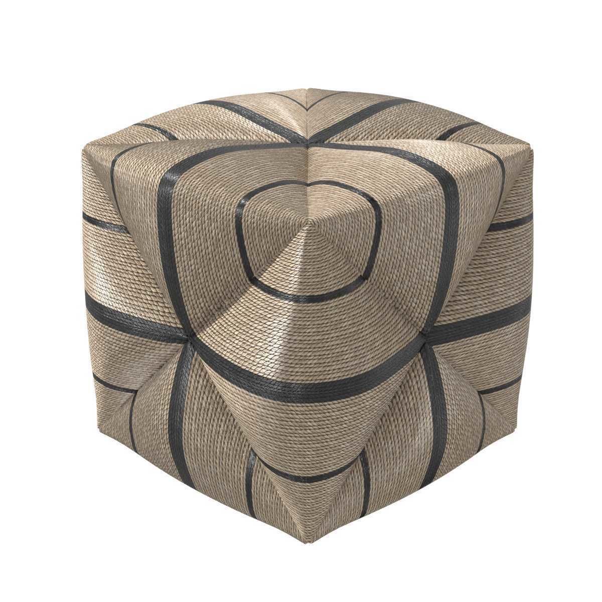 Palecek Fritz Rope Square Ottoman 3D model_2