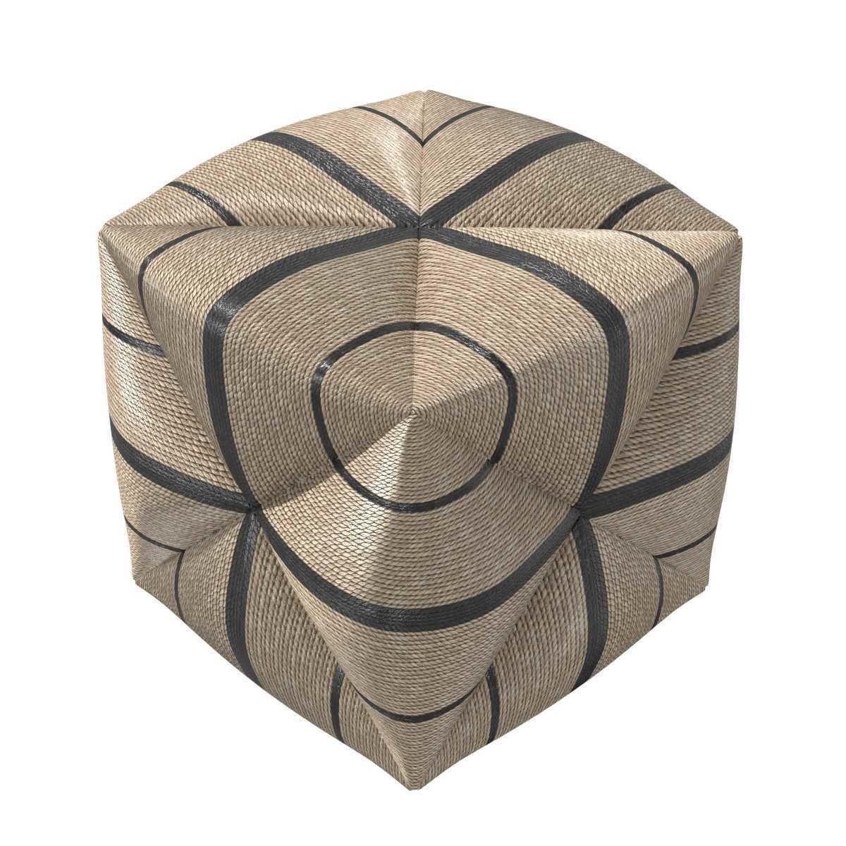 Palecek Fritz Rope Square Ottoman 3D model_4
