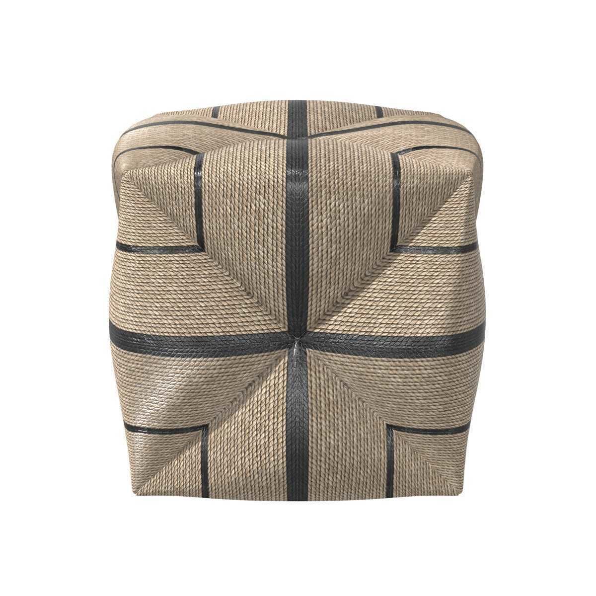 Palecek Fritz Rope Square Ottoman 3D model_1