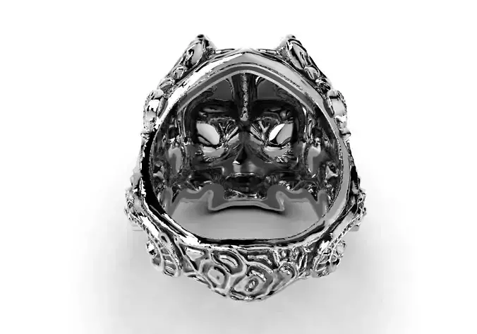 Gothic Punk Skull Ring  Inside Hollow All Sizes 21 Rings - GP9 3D print model
