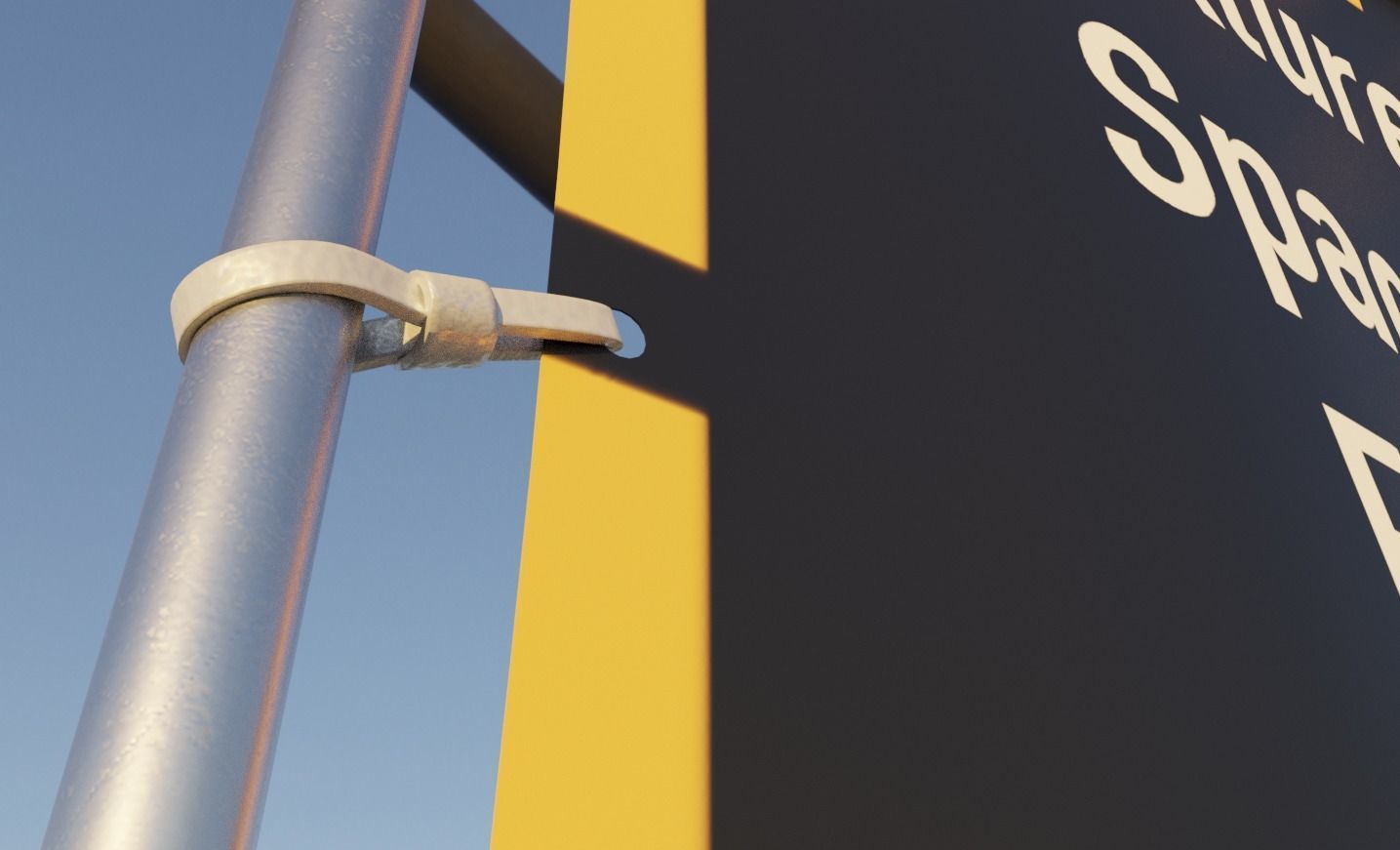 Animated Flag with Pole -1- High-Poly Version 3D model_3