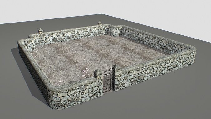 Stone wall pack 3 Low-poly 3D model