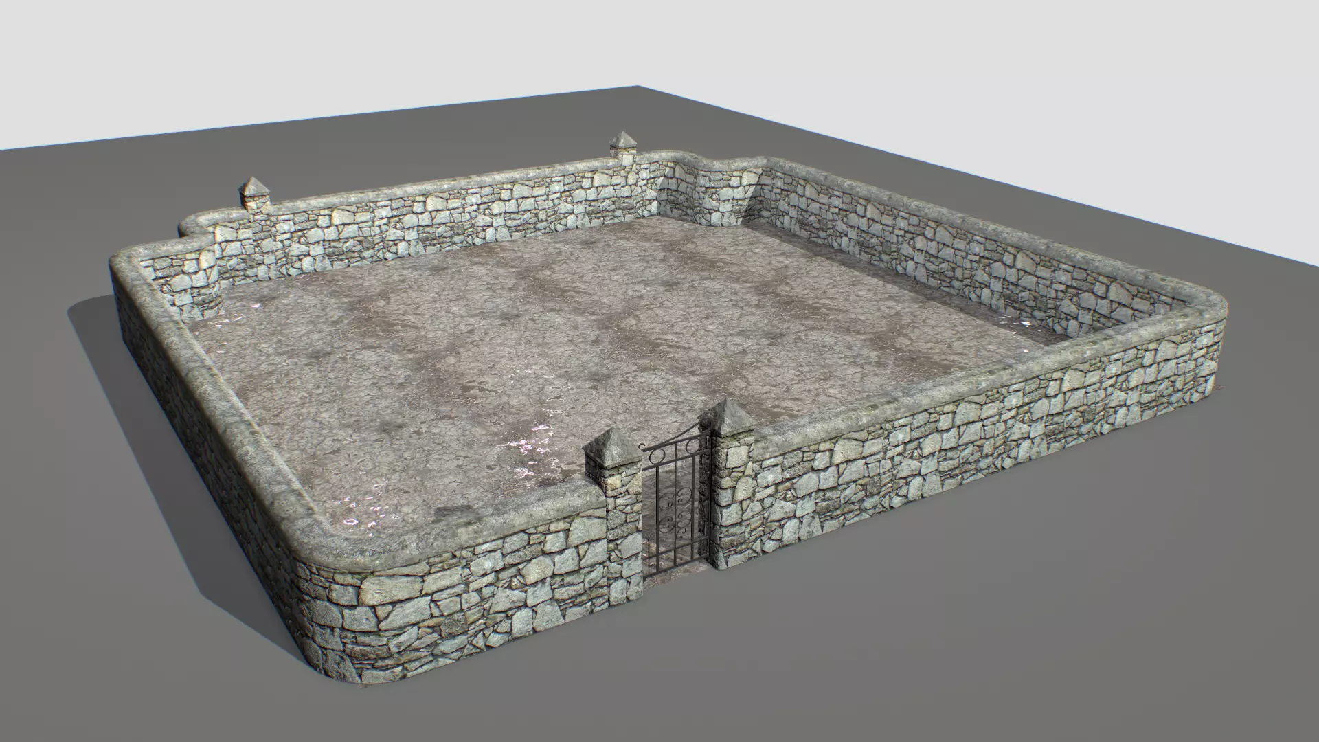 Stone wall pack 3 Low-poly 3D model