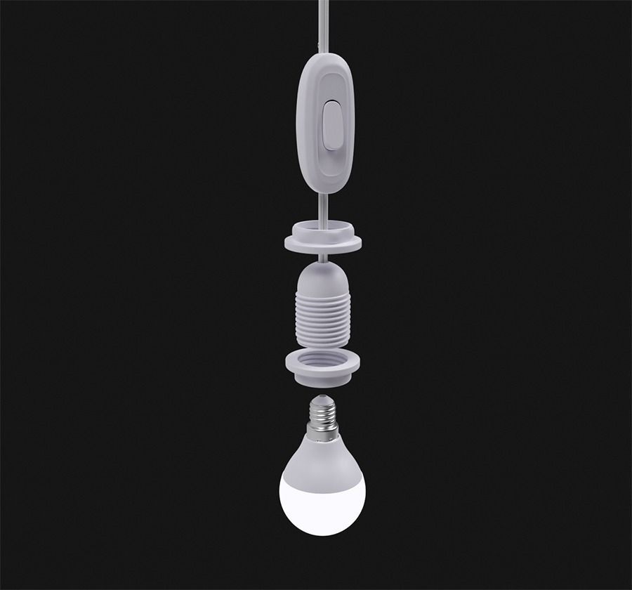 Hanging lamp Low-poly 3D model_5