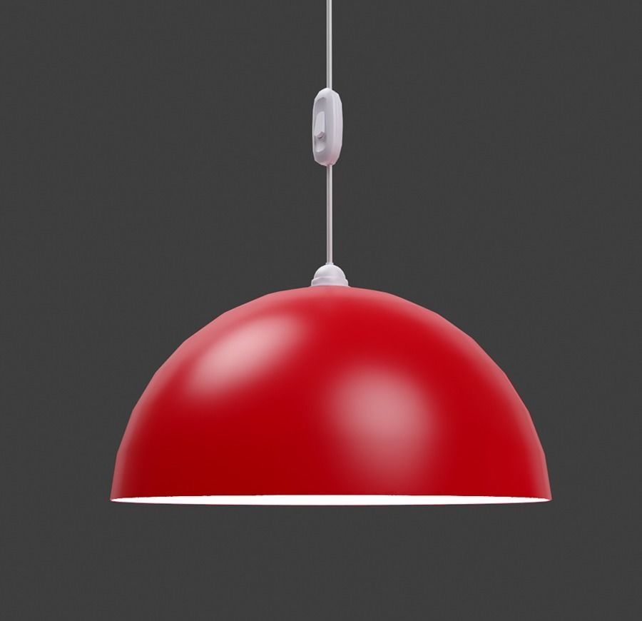 Hanging lamp Low-poly 3D model_6