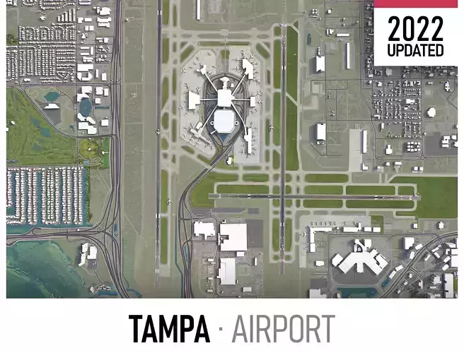 Tampa Airport Low-poly 3D model