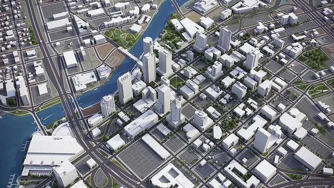 Tampa Low-poly 3D model 7