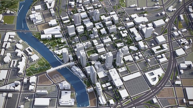 Tampa Low-poly 3D model 3