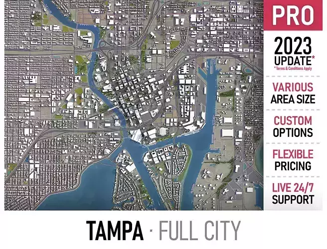 Tampa Low-poly 3D model