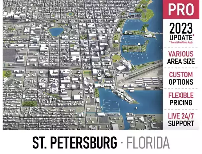 St Petersburg Low-poly 3D model