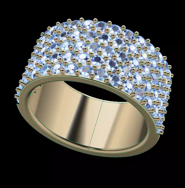 Diamond Cluster Fashion Band 3D print model