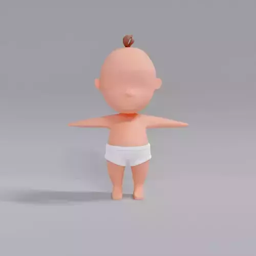Low Poly Baby Child Character