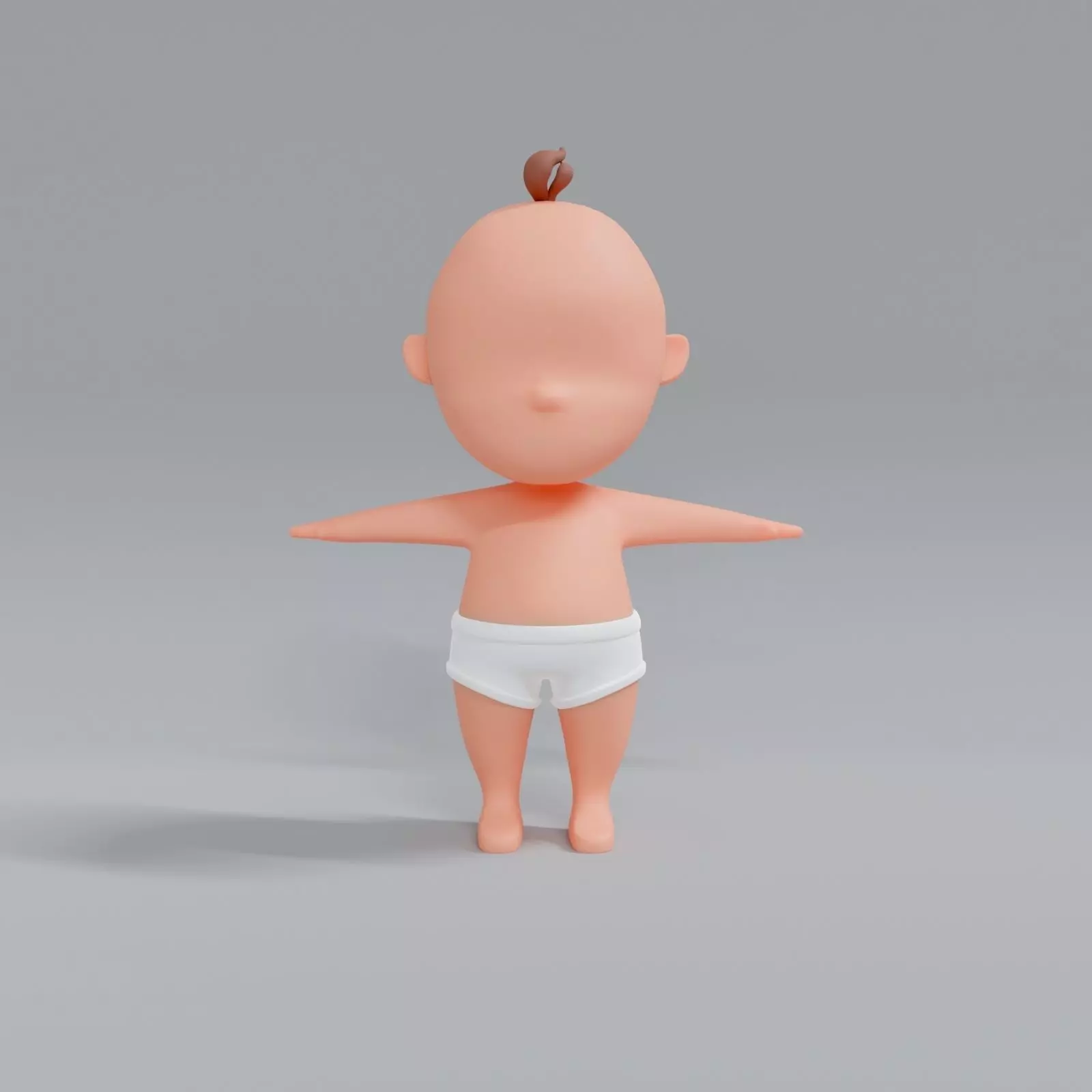 Low Poly Baby Child Character Low-poly 3D model_0