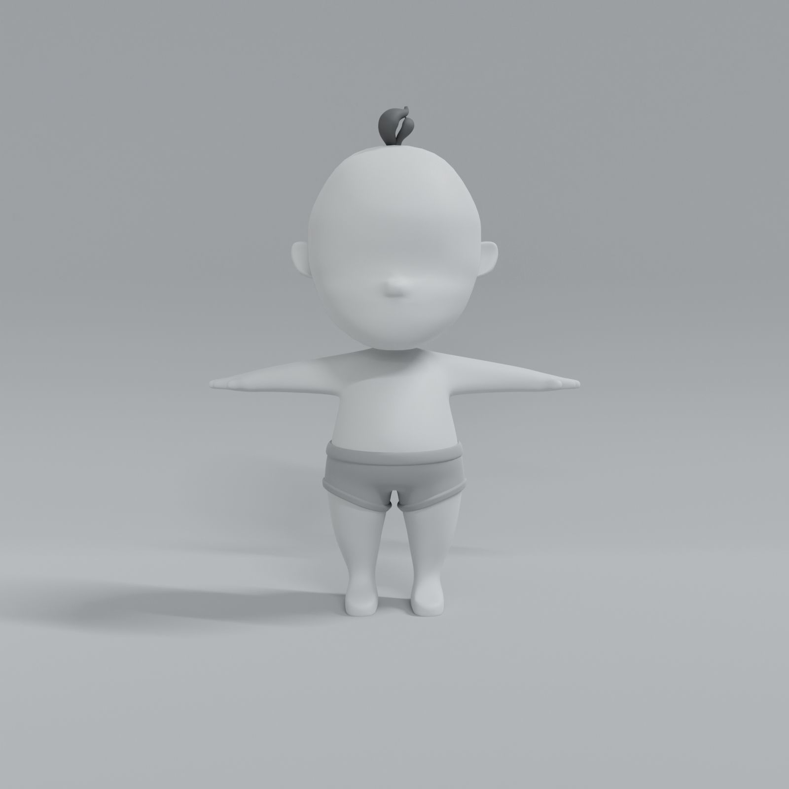 Low Poly Baby Child Character Low-poly 3D model_2