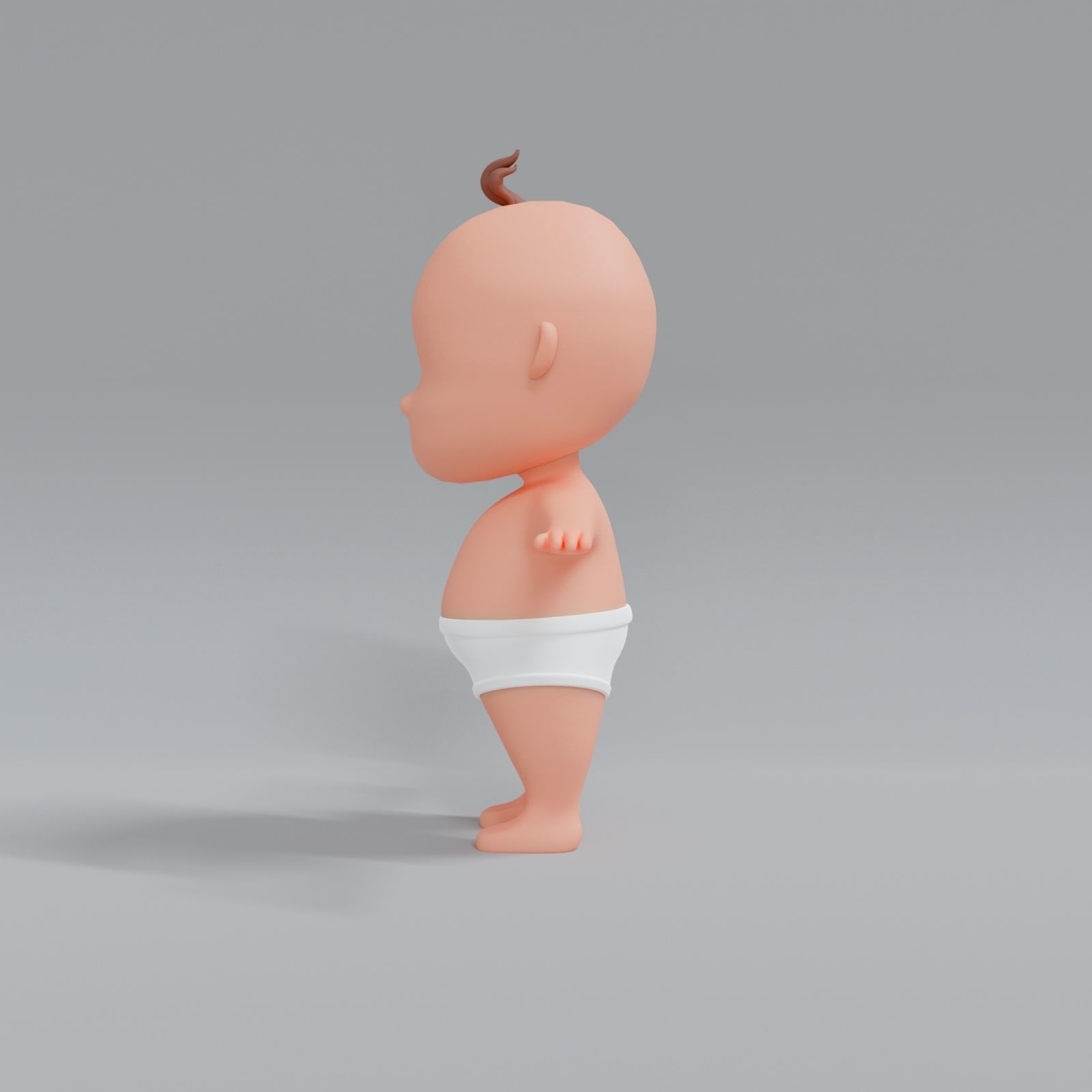 Low Poly Baby Child Character Low-poly 3D model_1