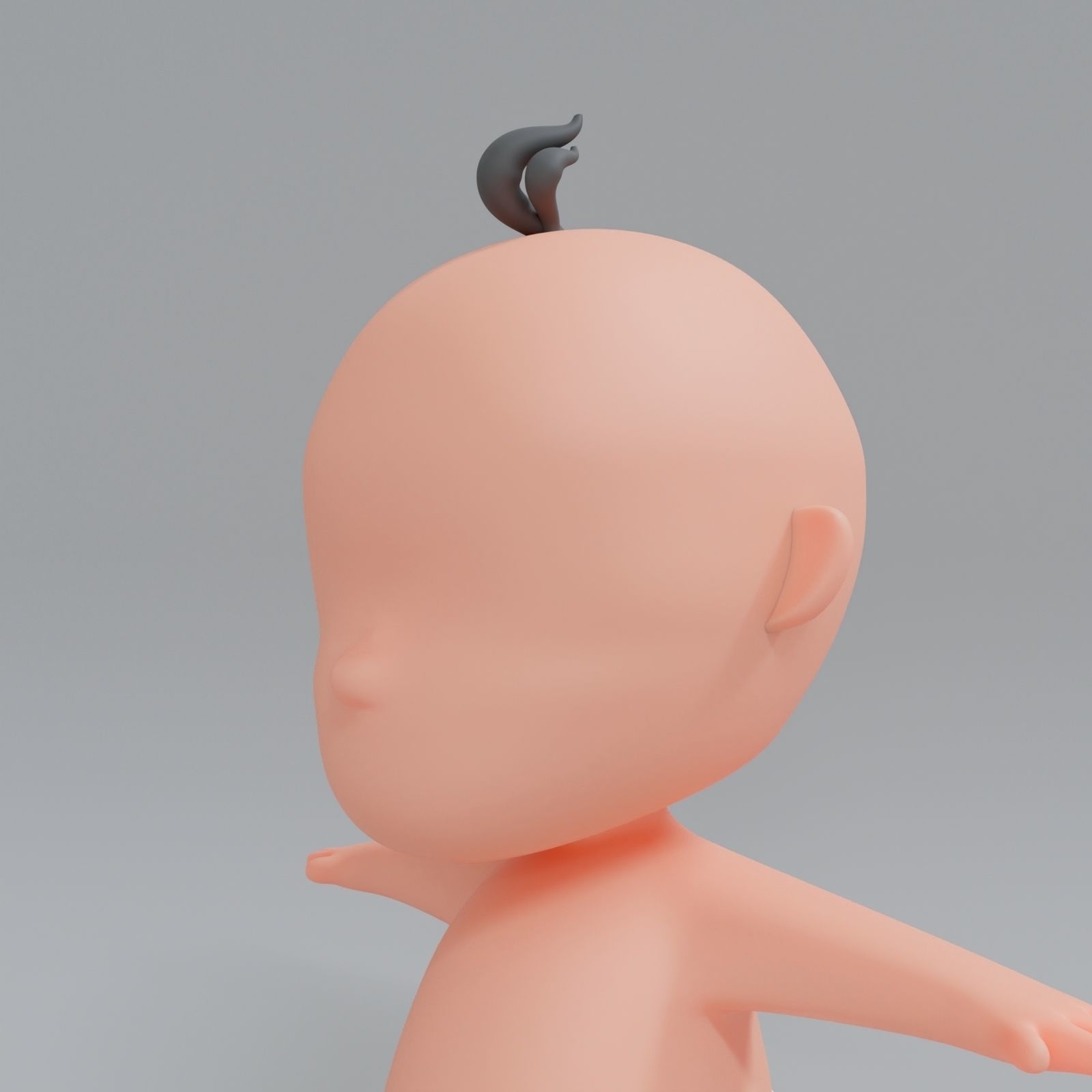 Low Poly Baby Child Character Low-poly 3D model_5