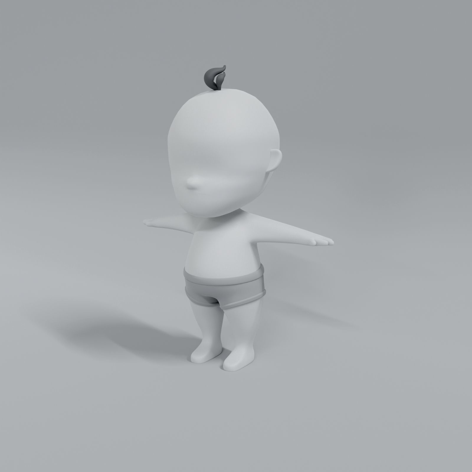 Low Poly Baby Child Character Low-poly 3D model_3