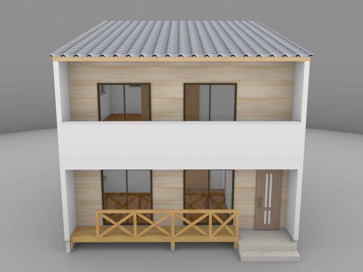 House model for background 13 Low-poly 3D model_1