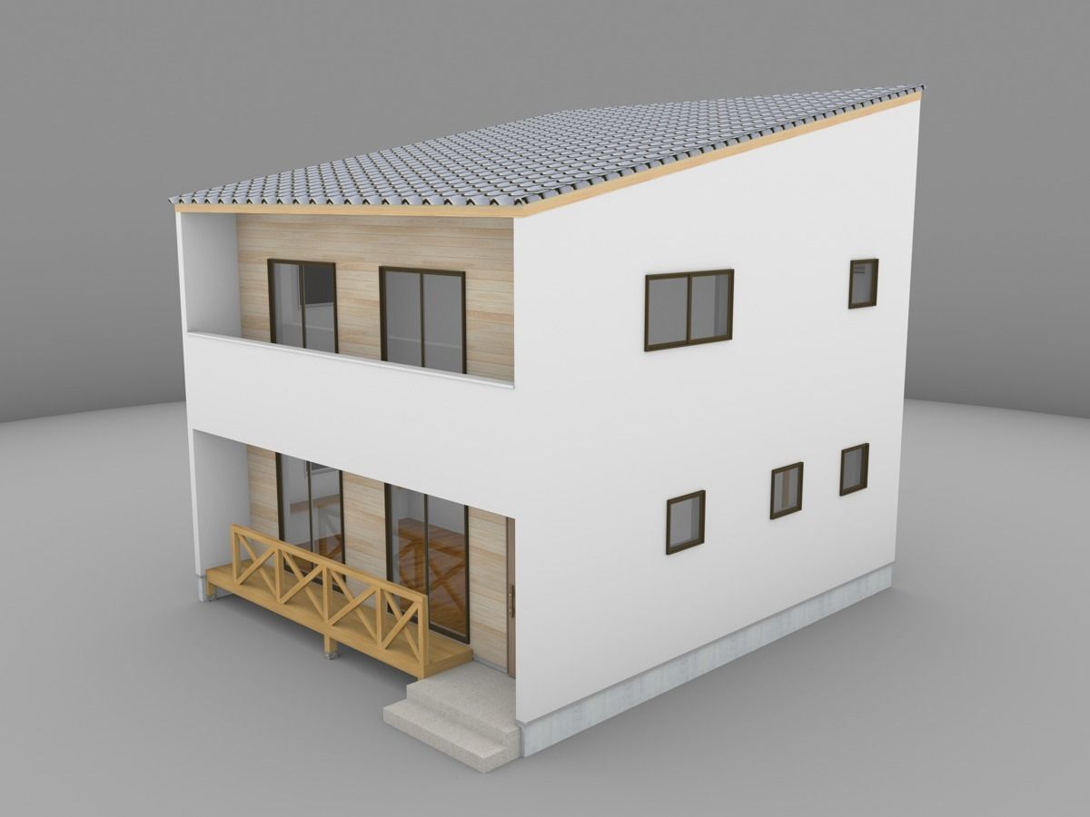 House model for background 13 Low-poly 3D model_2