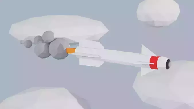 Low Poly Heatseeking Missile for Mobile Games Low-poly 3D model