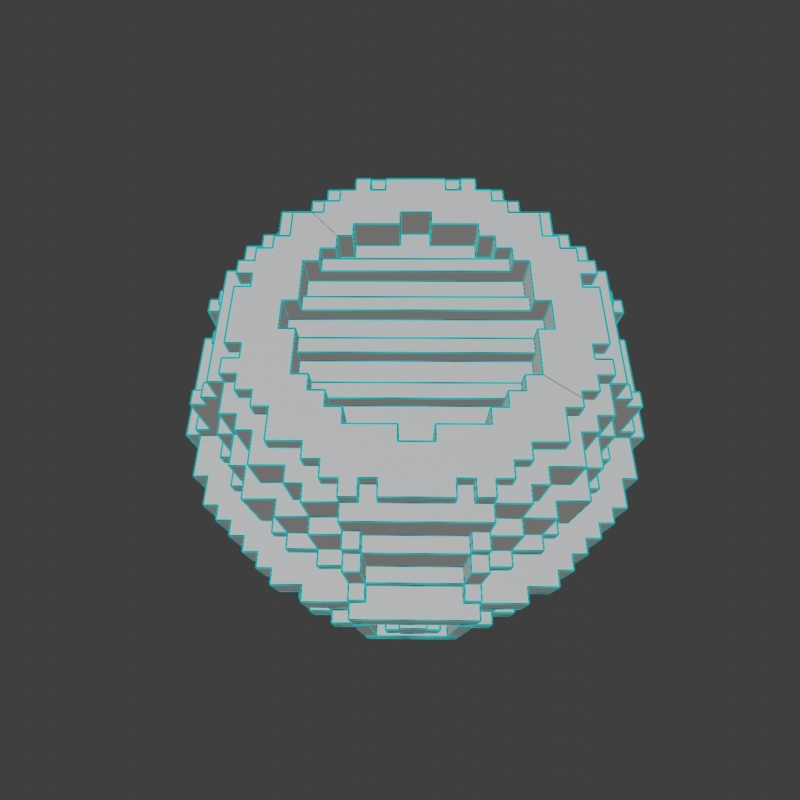 Small Voxel Wooden Barrel Low-poly 3D model_7