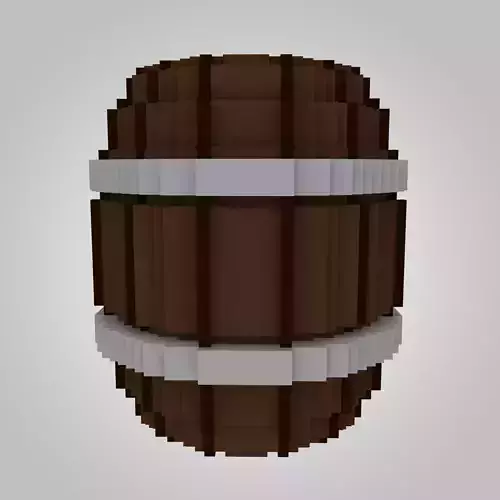Small Voxel Wooden Barrel
