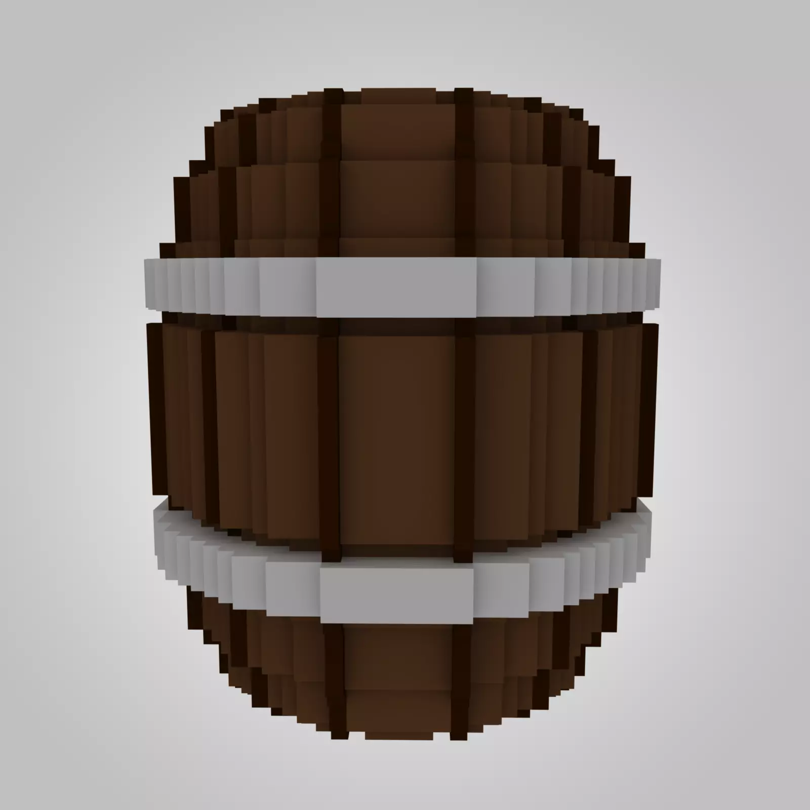 Small Voxel Wooden Barrel Low-poly 3D model_0