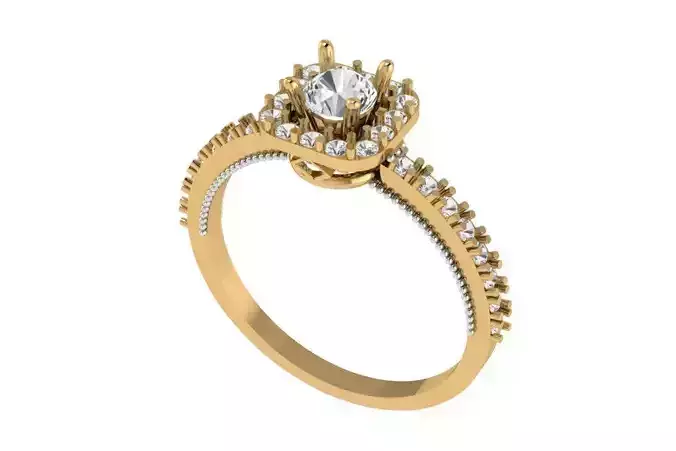 Round Stone Solitaire Ring