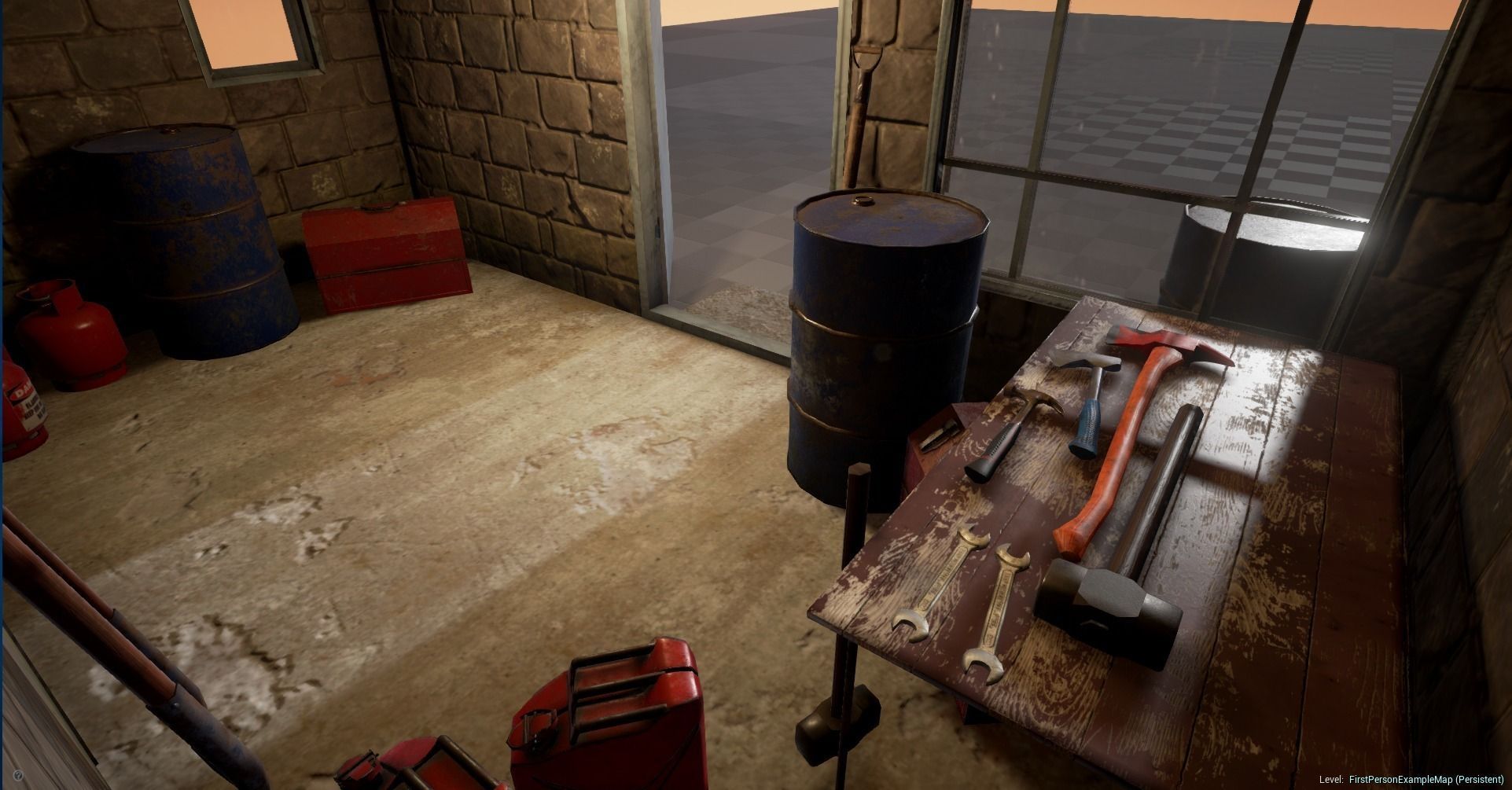 Shed with props Low-poly 3D model_2