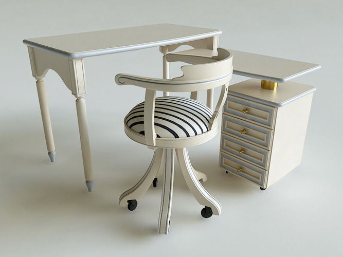 Table and chair Childrensroom 3D model