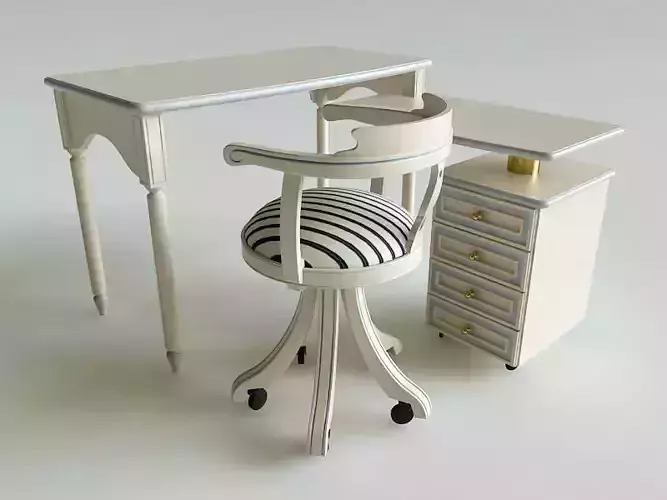 Table and chair Childrensroom 3D model