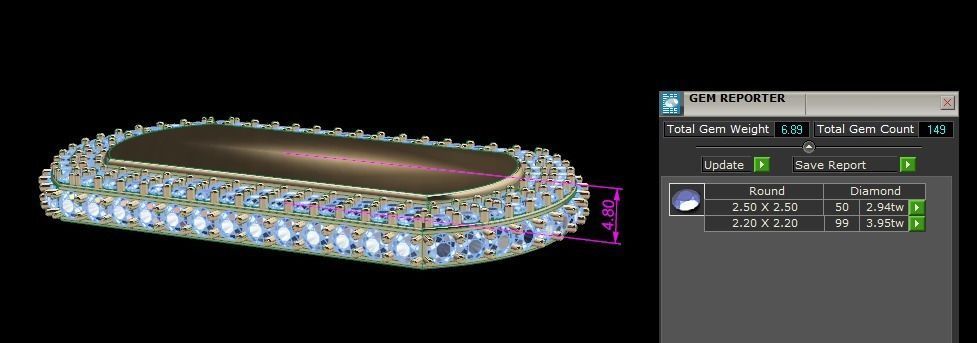 Large Diamond Dogtag Pendant 3D print model_5