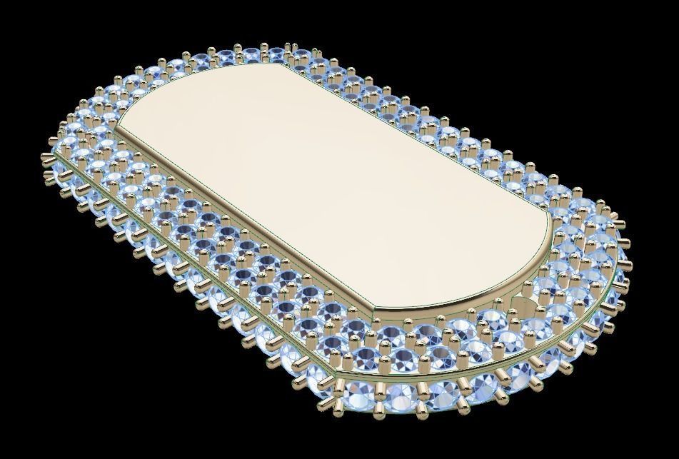 Large Diamond Dogtag Pendant 3D print model_1