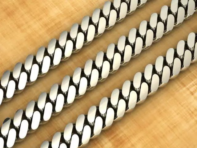 3 TYPES OF CUBAN LINK CHAIN SOLID AND HOLLOW FOR BRACELETS 3D print model