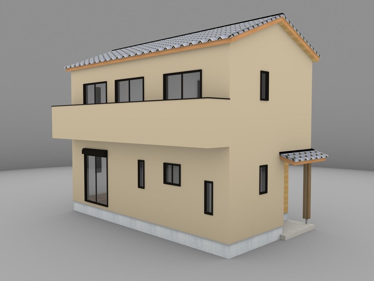 House model for background 30 Low-poly 3D model_3