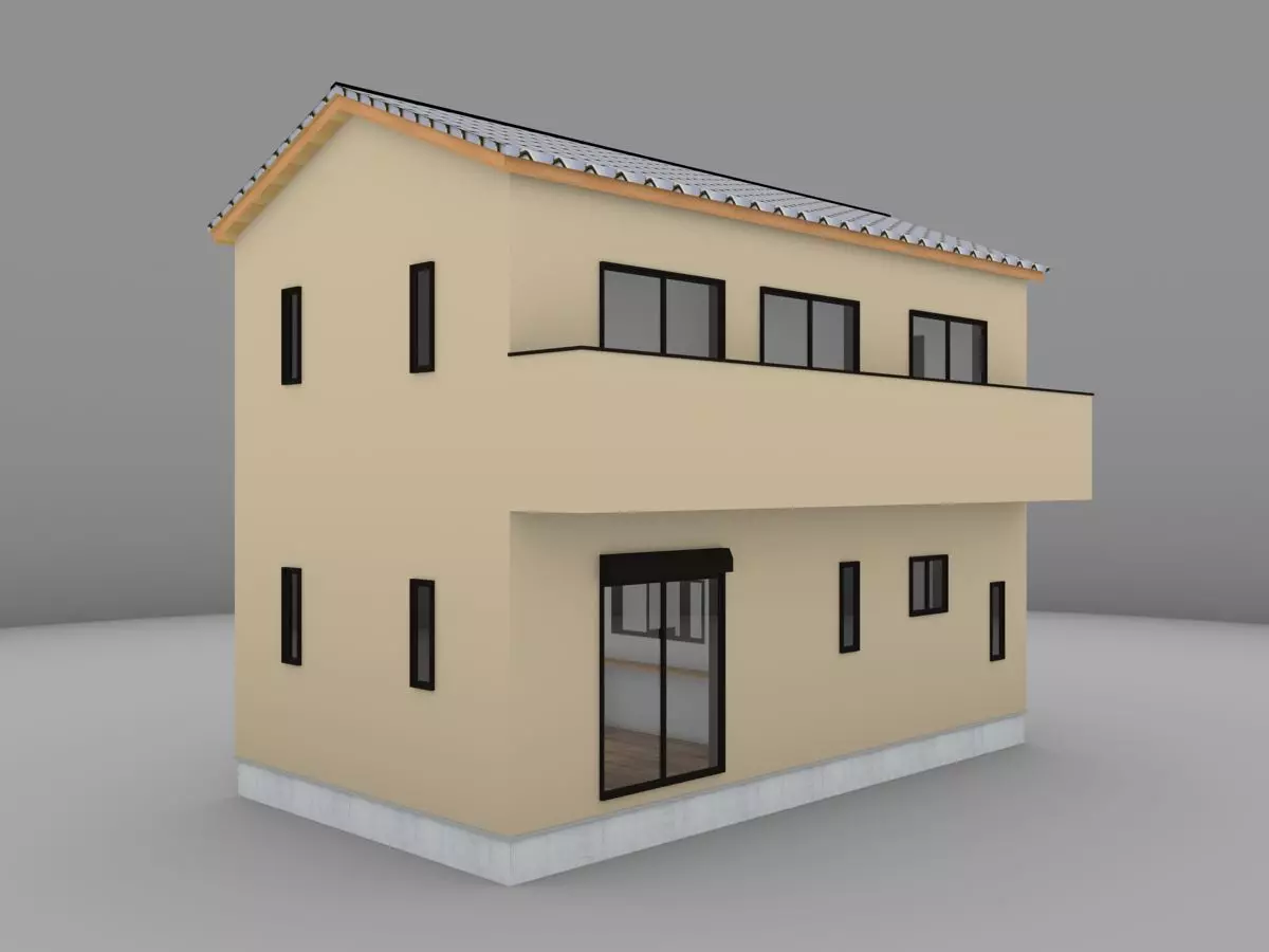 House model for background 30 Low-poly 3D model_0