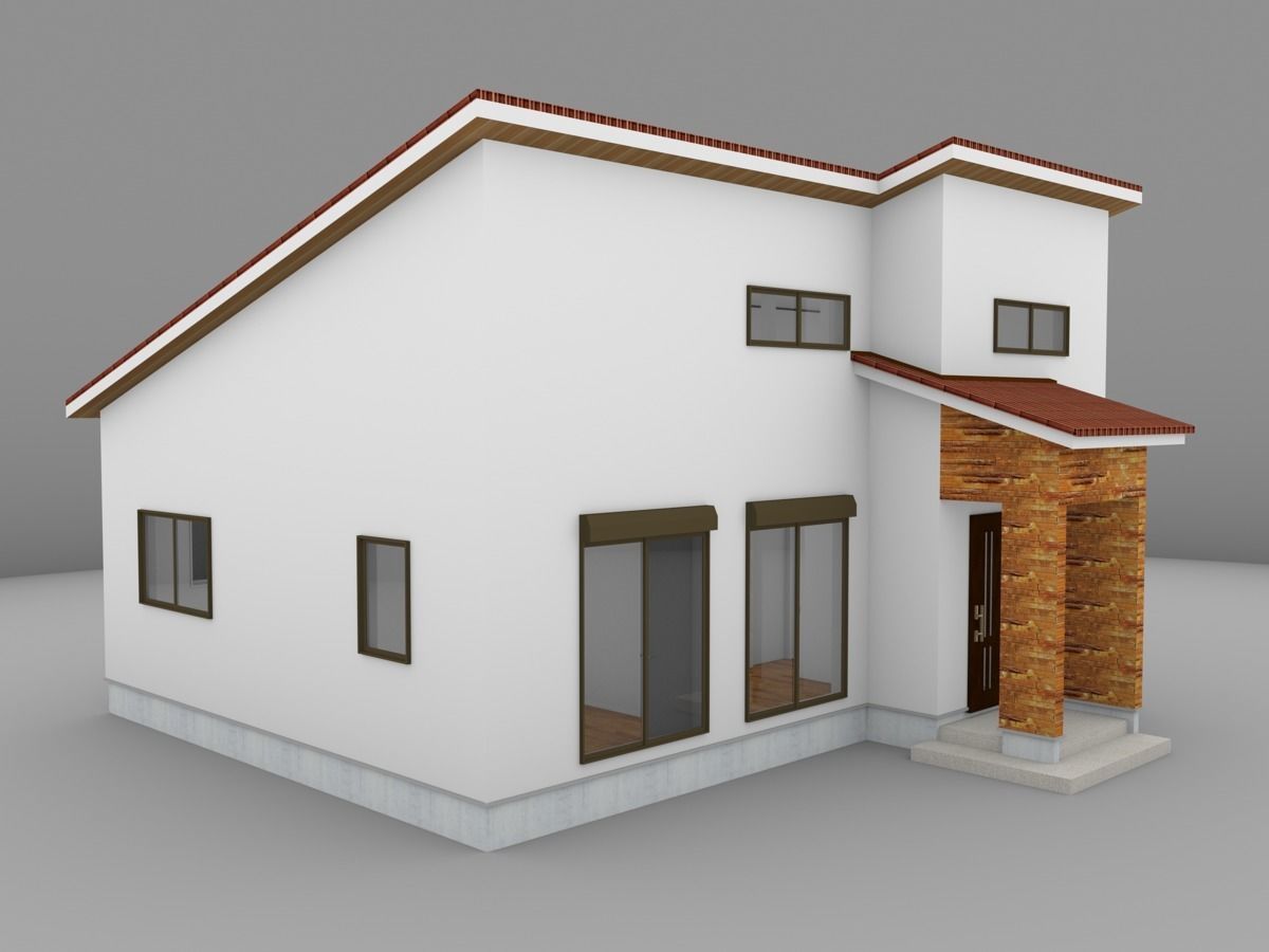 House model for background 29 Low-poly 3D model_2