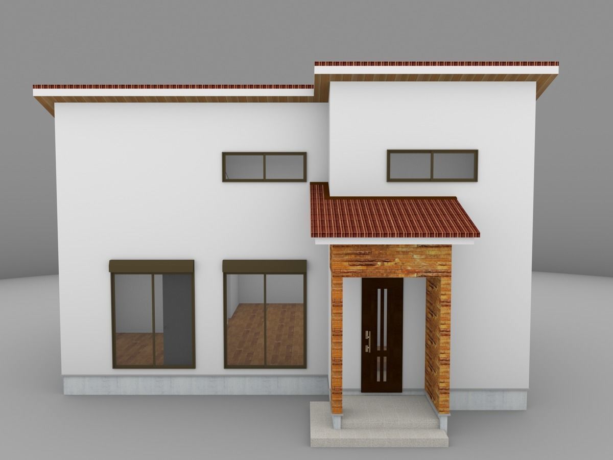 House model for background 29 Low-poly 3D model_3
